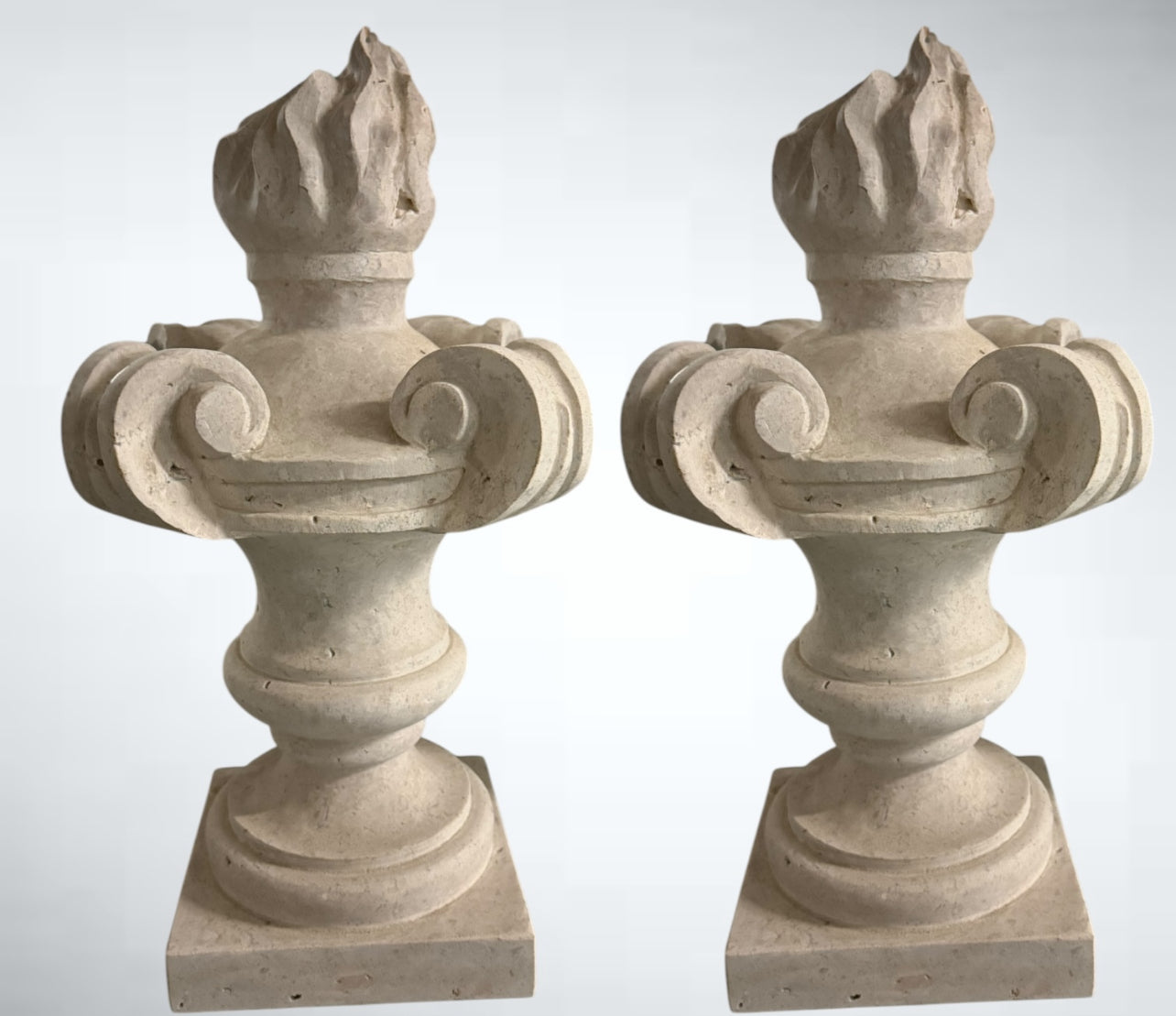 Pair of 20th C. French Stone Finials