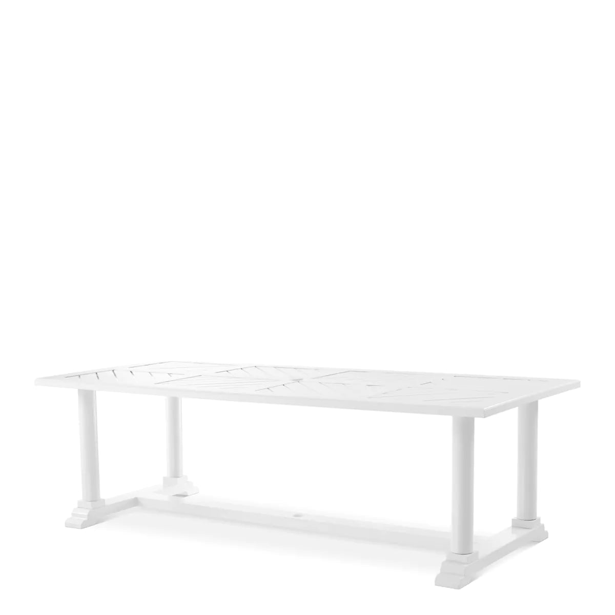 Bell Rive Outdoor Dining Table | White Aluminum