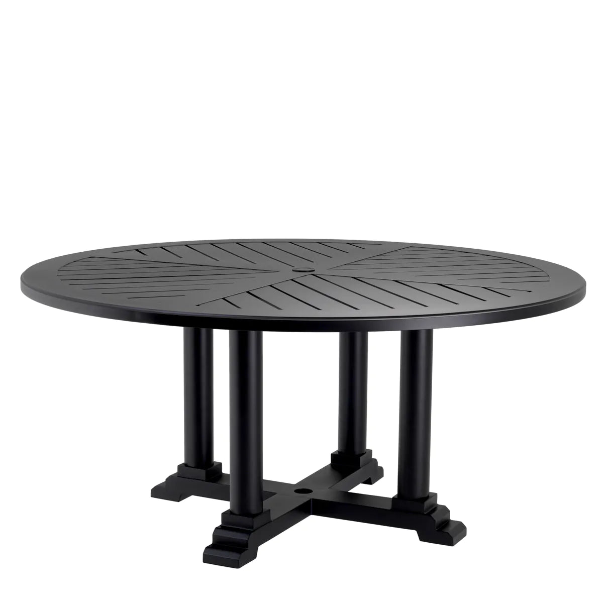 Bell Rive Round Dining Table | Black Aluminum