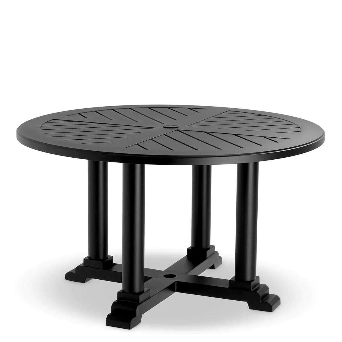 Bell Rive Round Dining Table | Black Aluminum