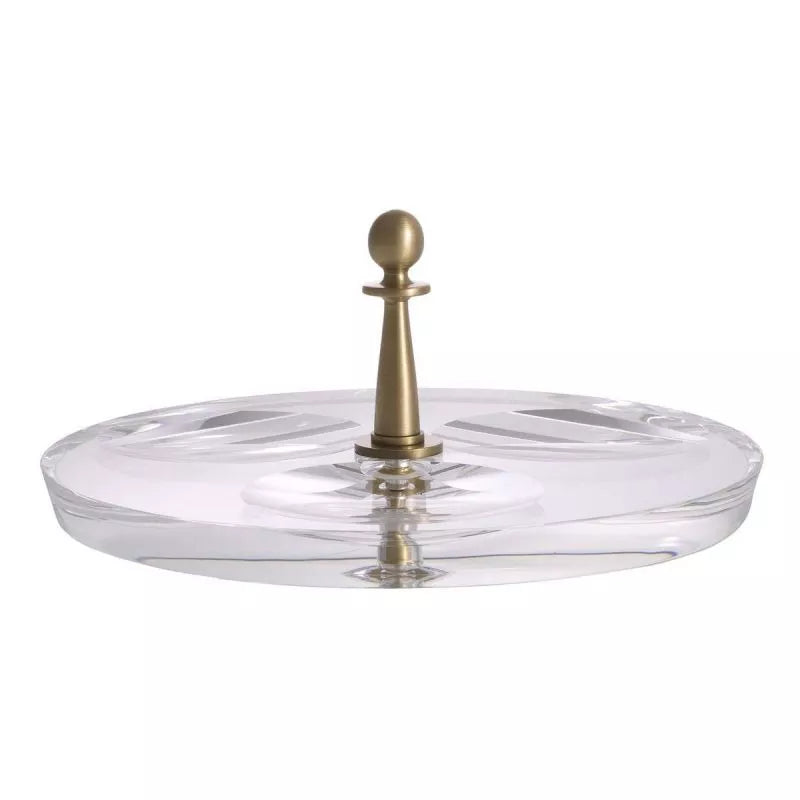 Krone Crystal & Brass Dish