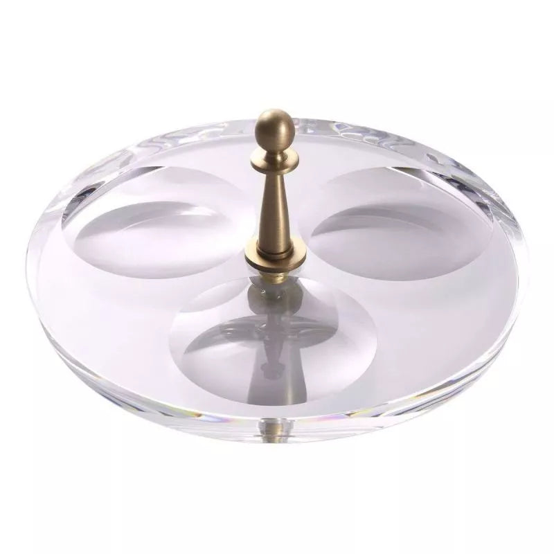 Krone Crystal & Brass Dish
