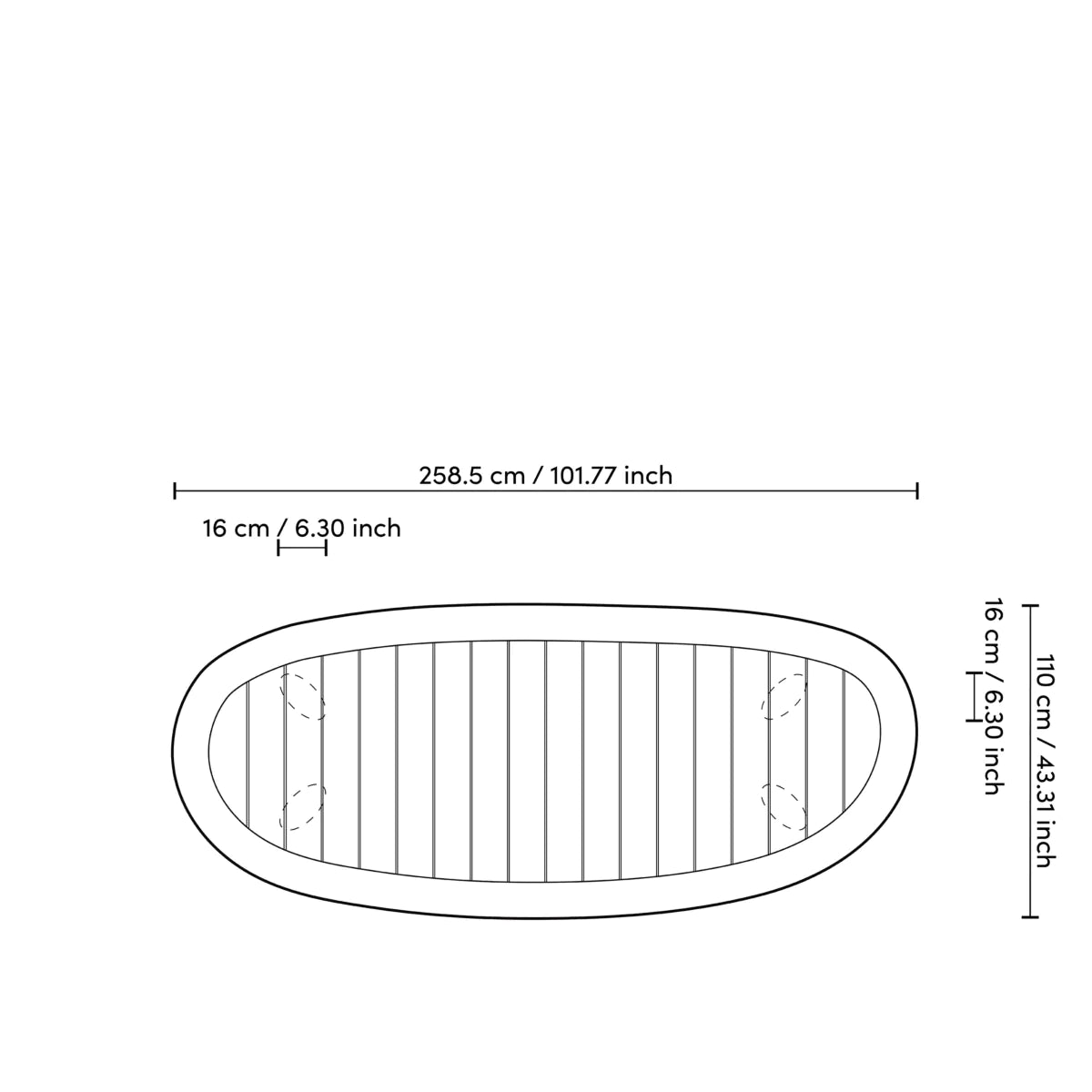 Free Form Oval Outdoor Dining Table