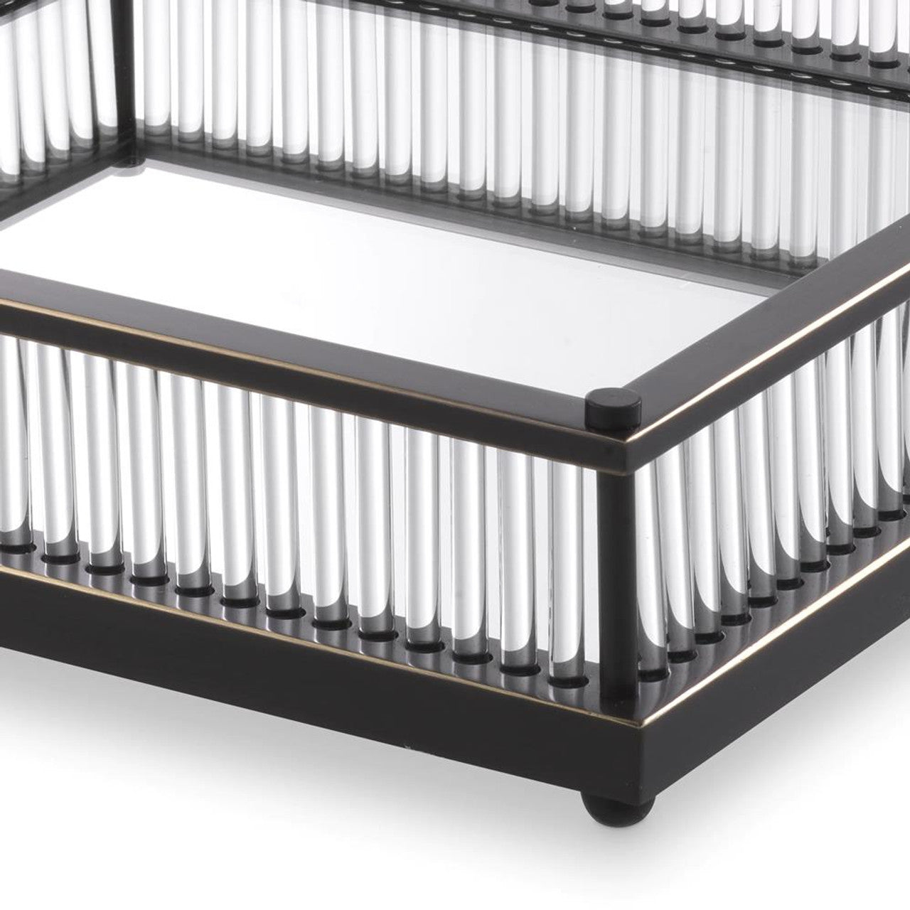 Glass Tube Mirrored Tray | Bronze
