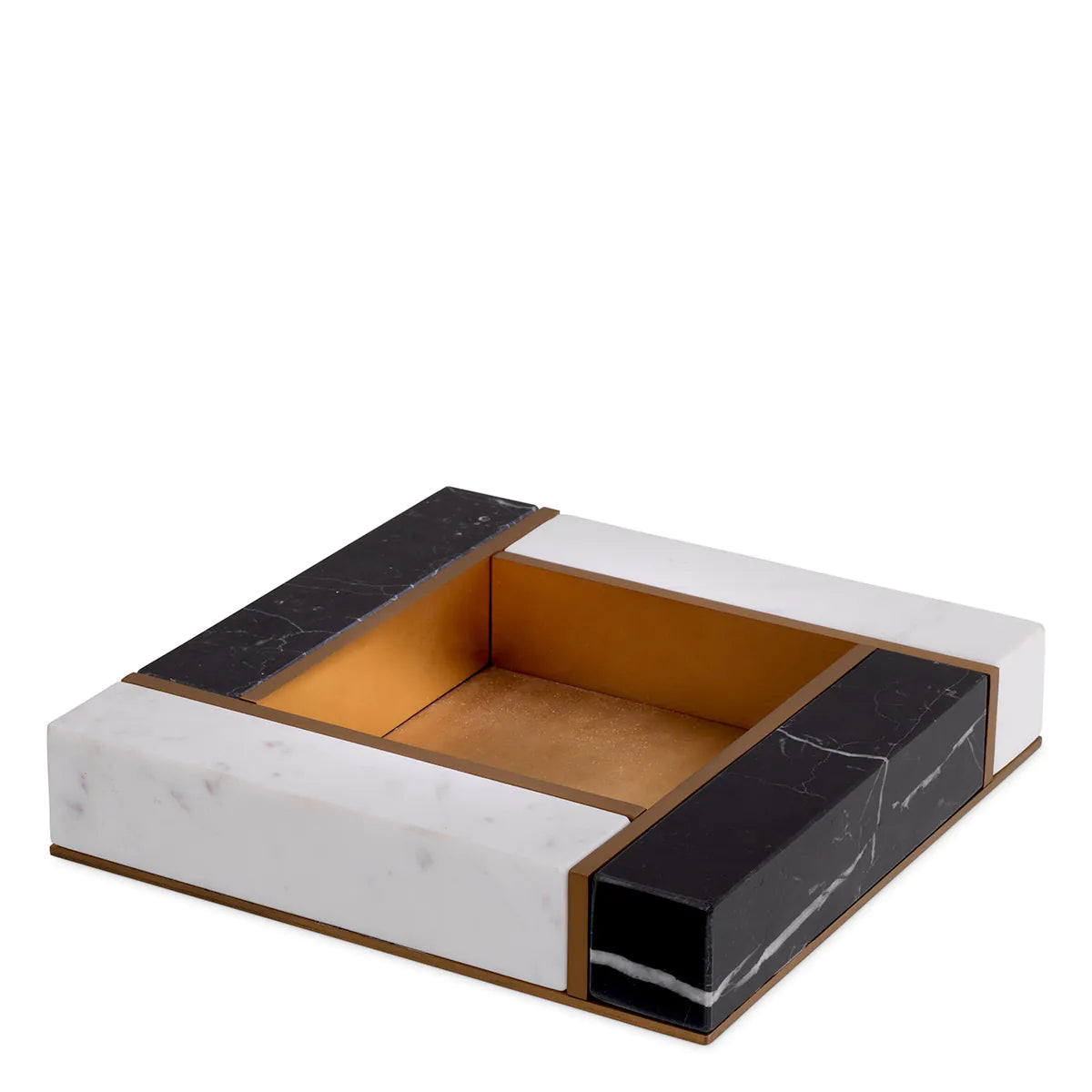 Harper Brass & Marble Tray | Small