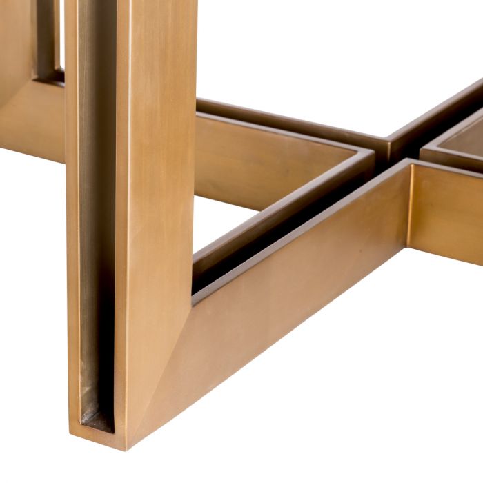 Herringbone Oak Oval Dining Table | Brass Base