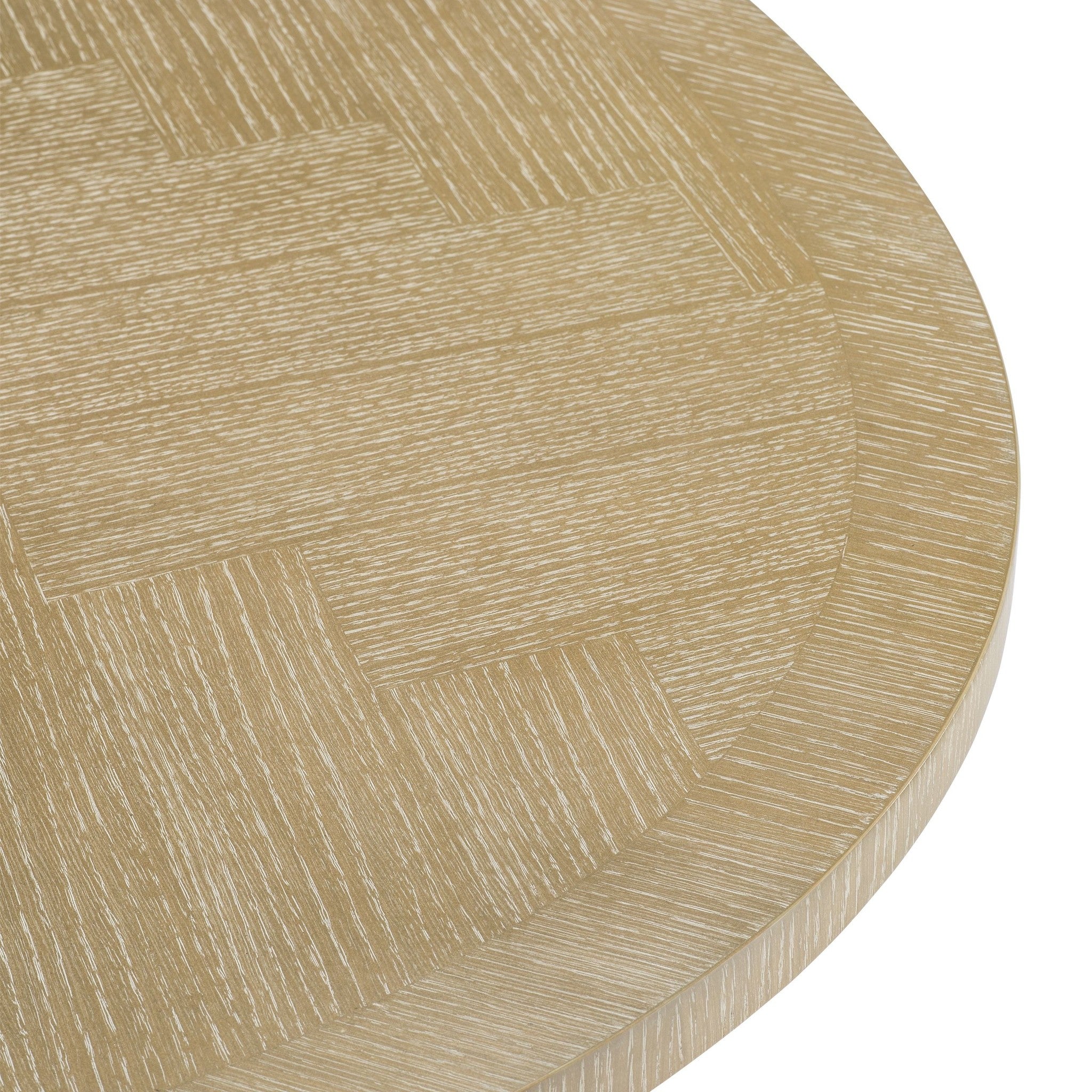 Herringbone Oak Oval Dining Table | Brass Base