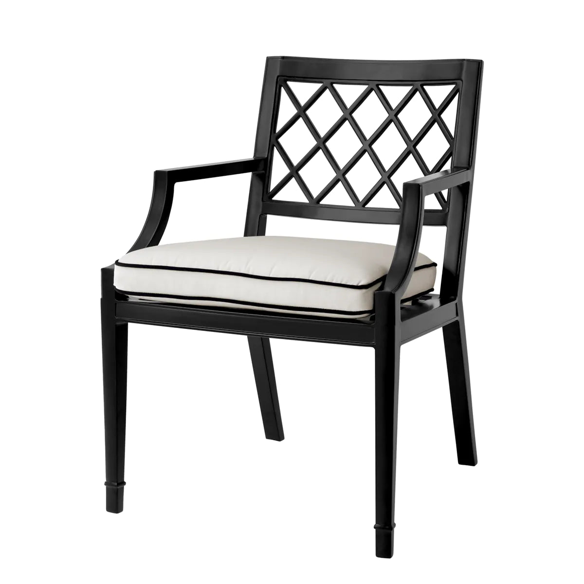 Paladium Lattice-Back Dining Chair | Black