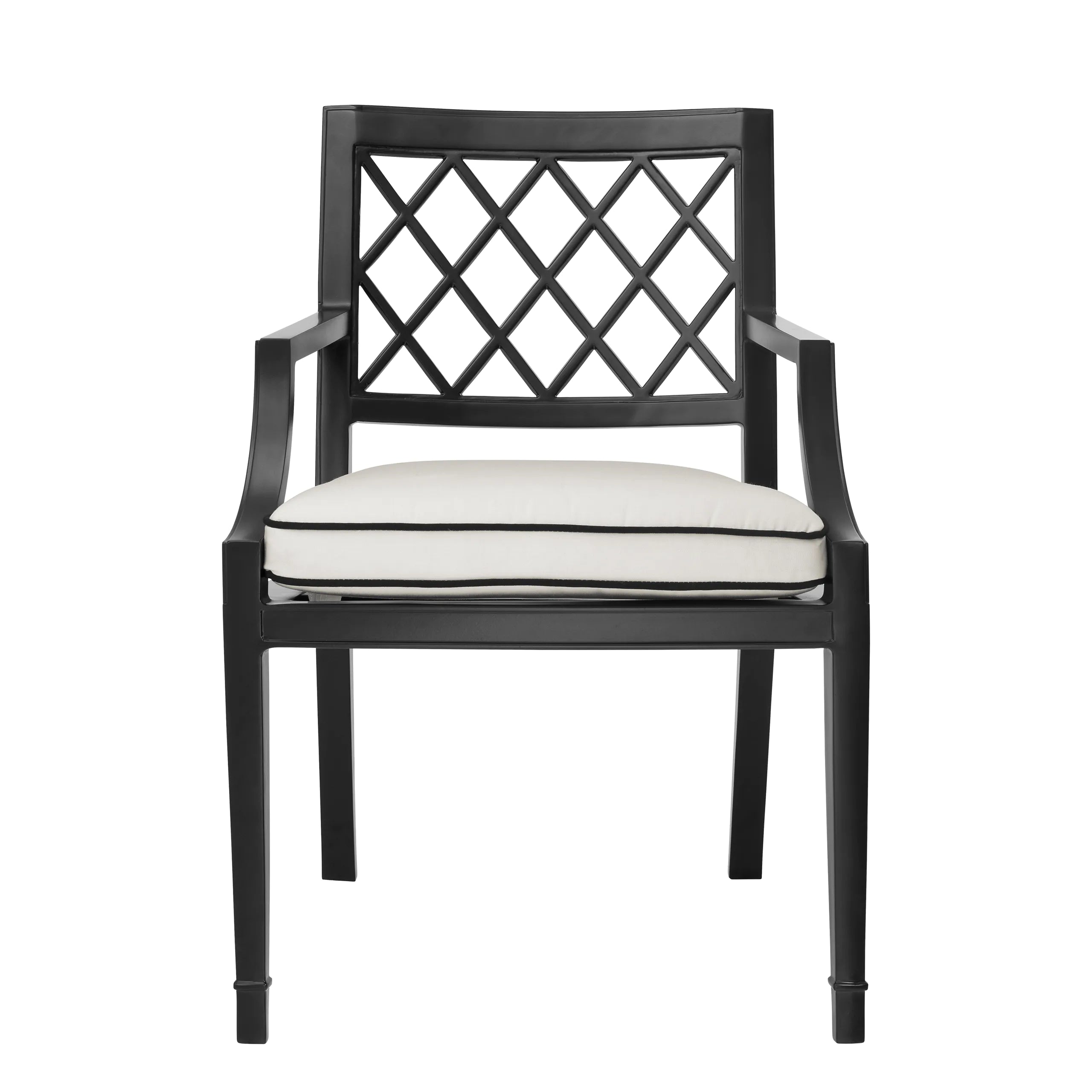 Paladium Lattice-Back Dining Chair | Black