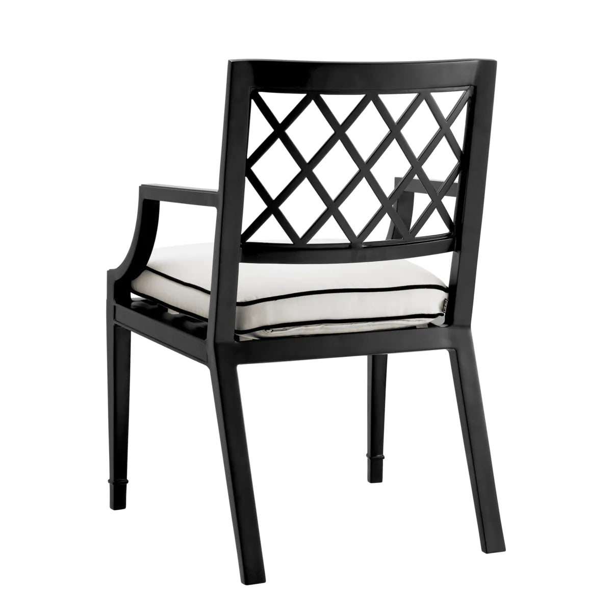 Paladium Lattice-Back Dining Chair | Black