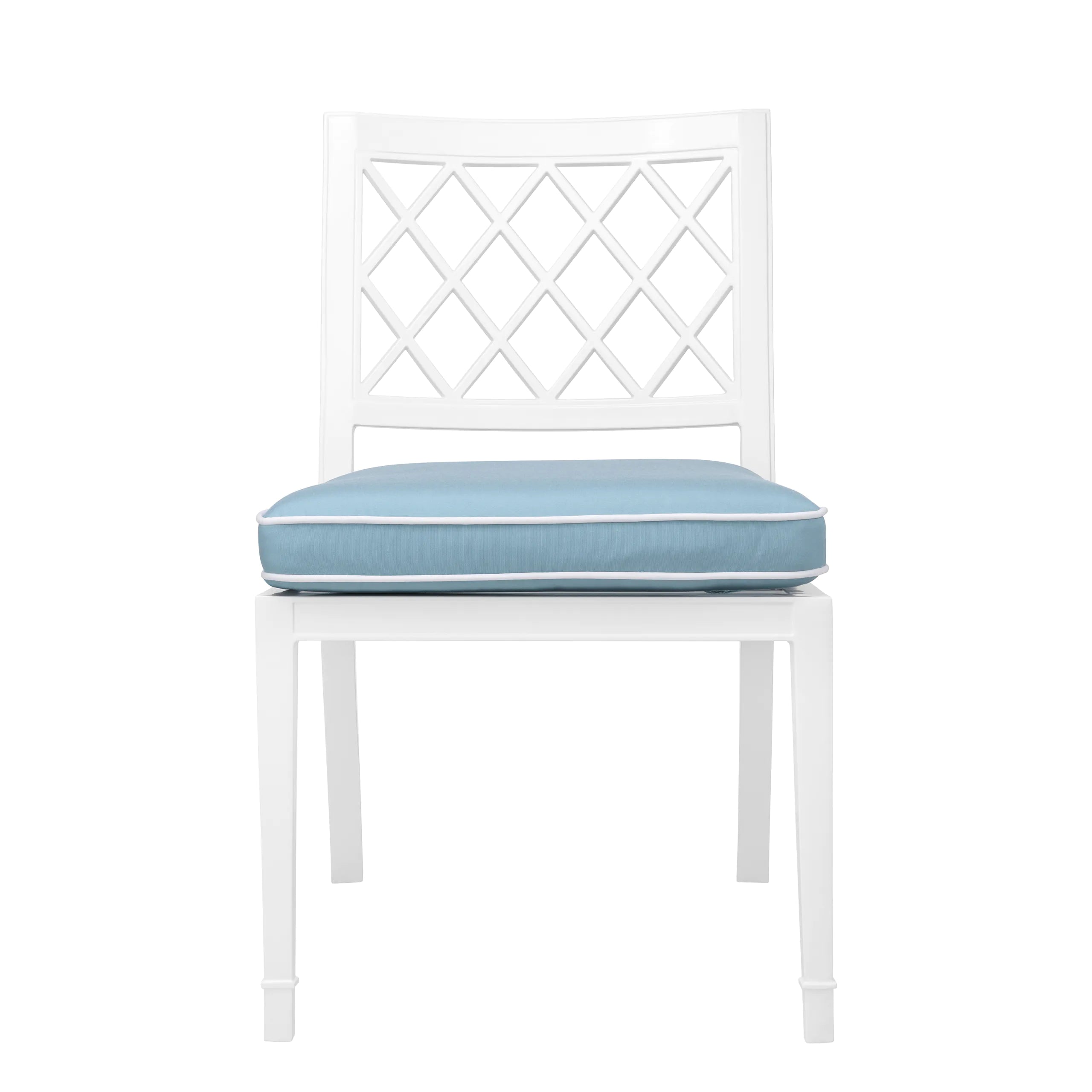 Paladium Lattice-Back Armless Dining Chair | White