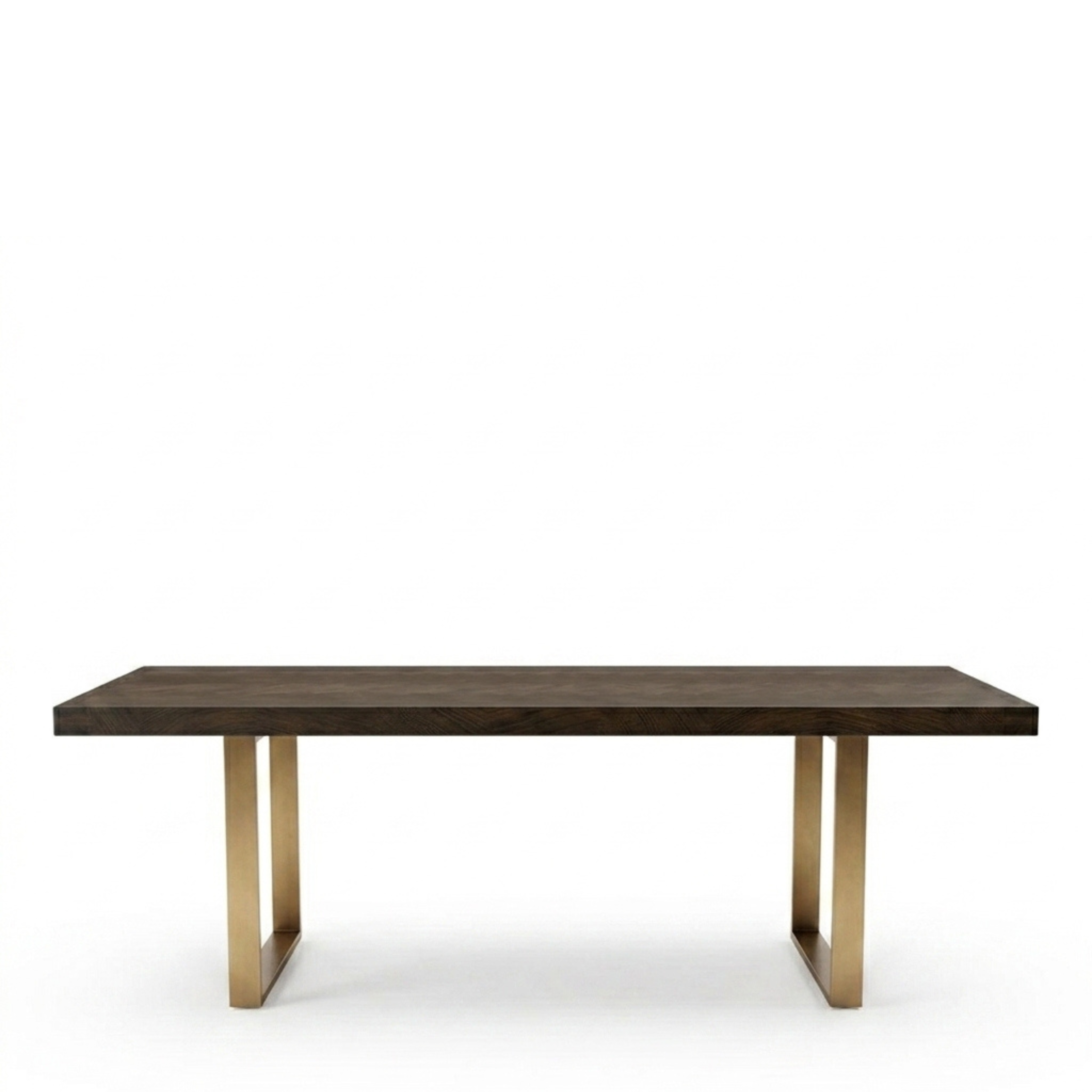 Melchior Large Dining Table | Brown Oak & Brass