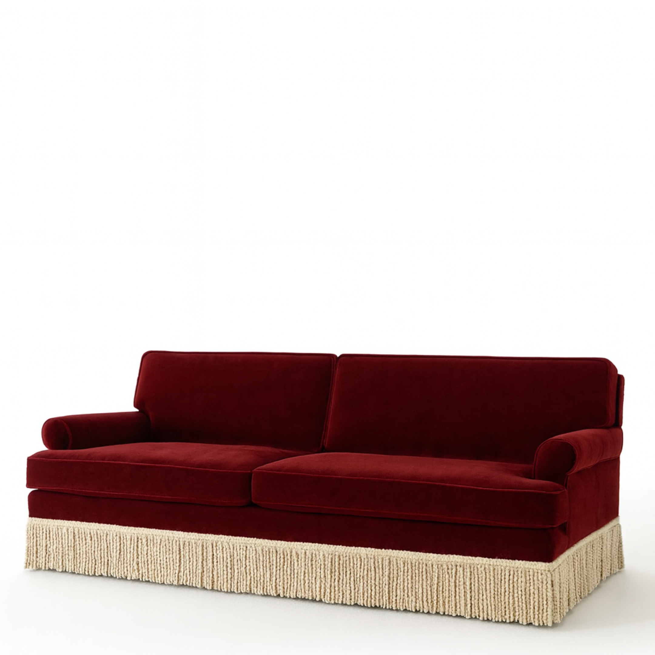 Madison Bullion Fringe Sofa | Silk Velvet