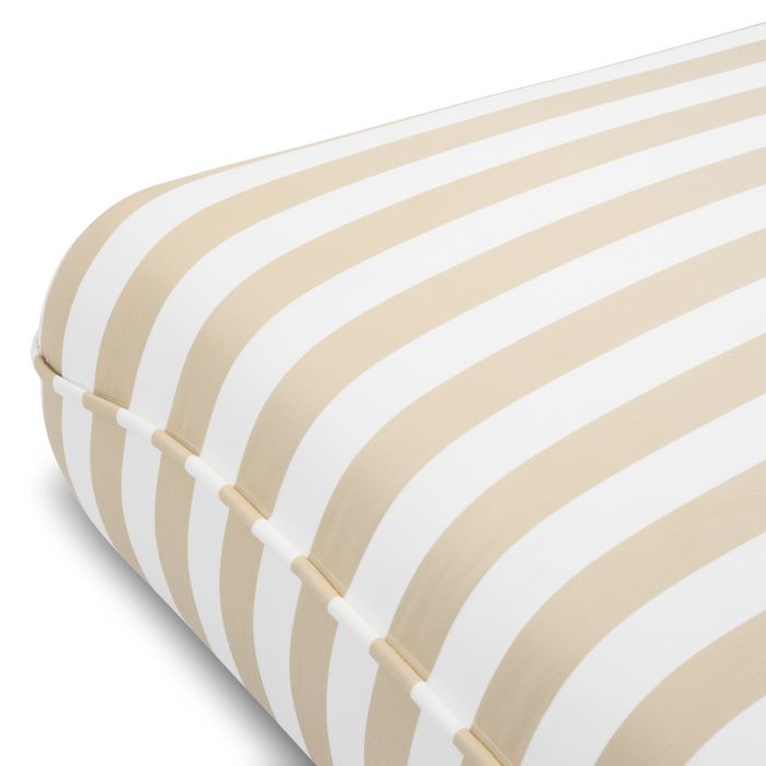 Beige & White Striped Outdoor Ottoman