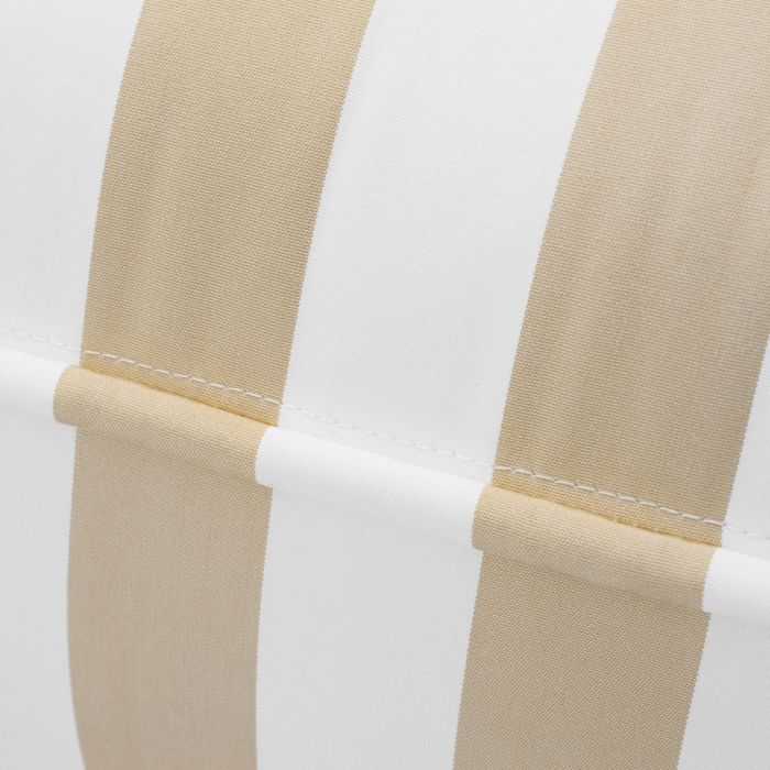 Beige & White Striped Outdoor Ottoman