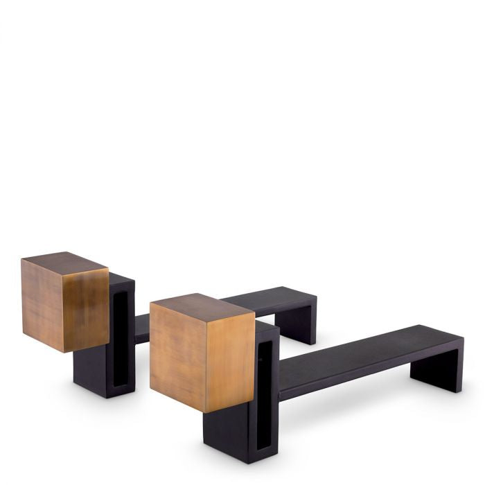 Chitry Antique Brass Andirons