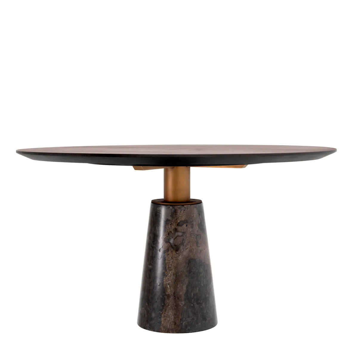 Genova Mocha Oak Dining Table | Marble Base