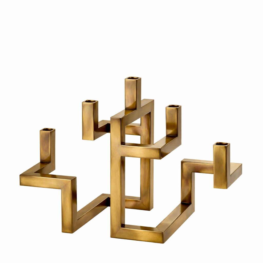 Skyline Candle Holder | Aged Brass