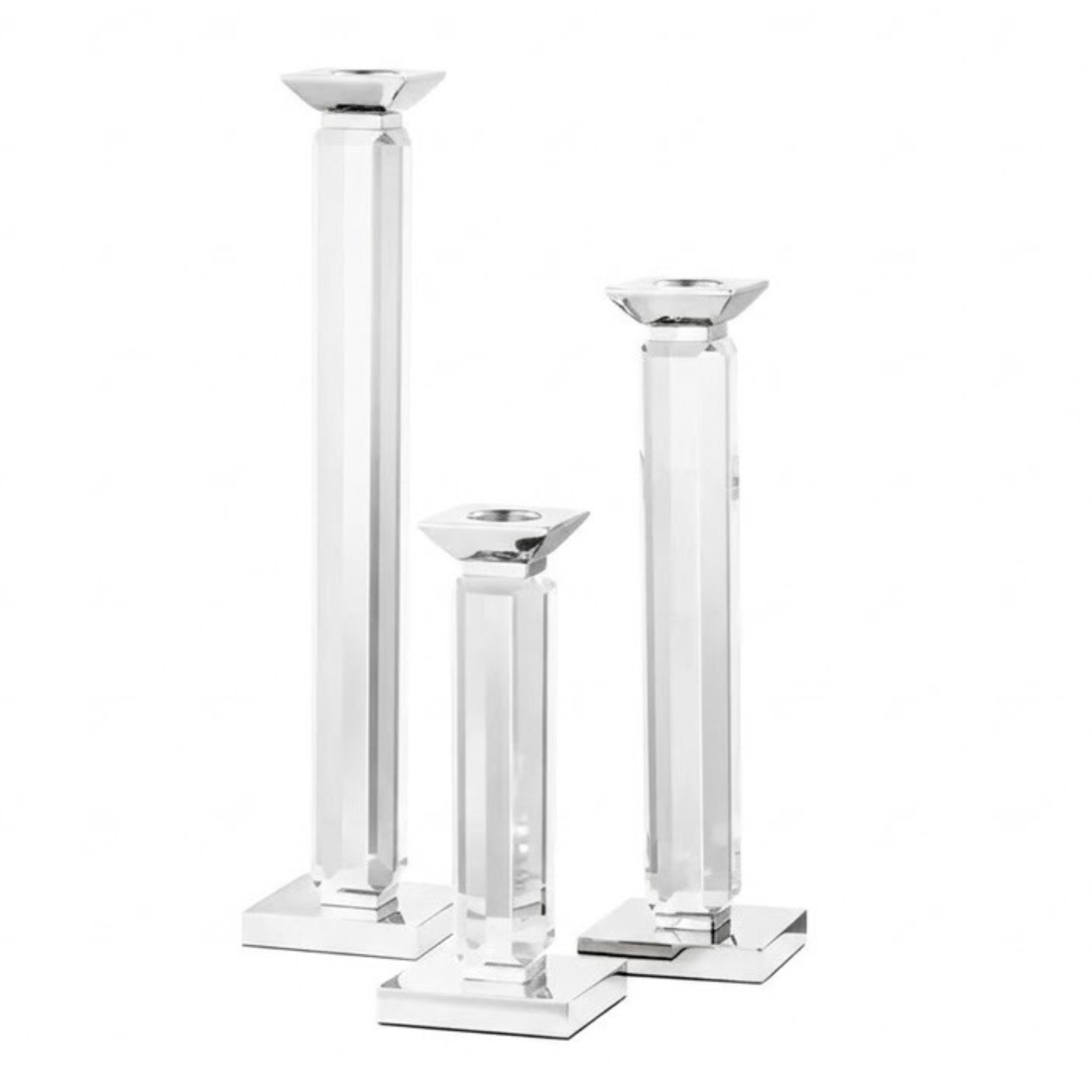 Livia Crystal Candle Holders | Set of 3