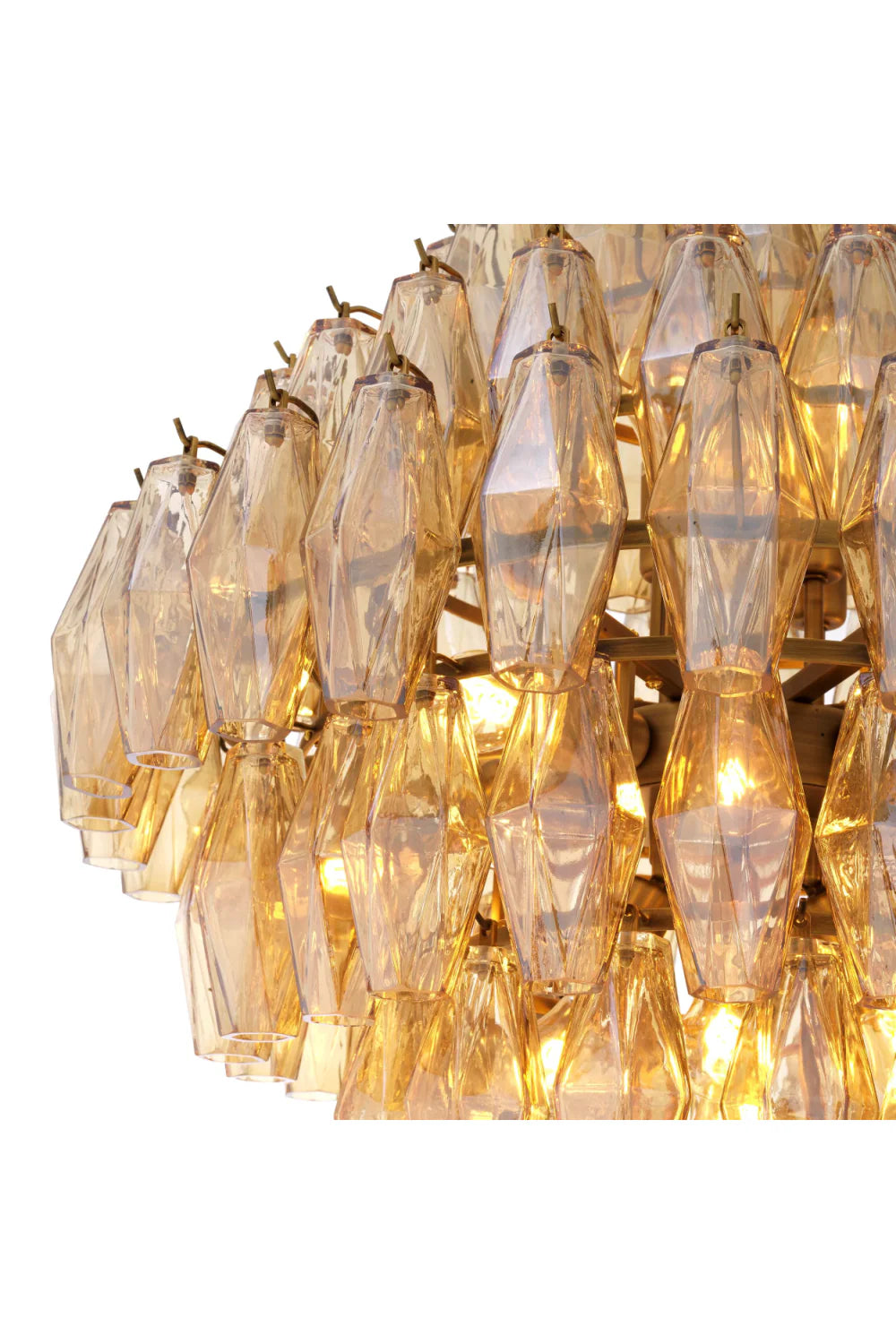 Benini Amber Glass Chandelier | Large
