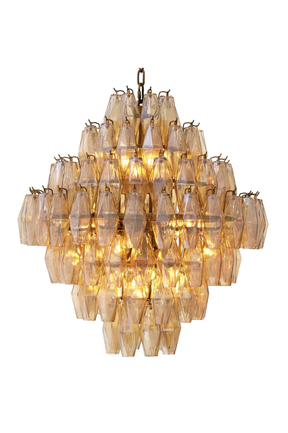Benini Amber Glass Chandelier | Large