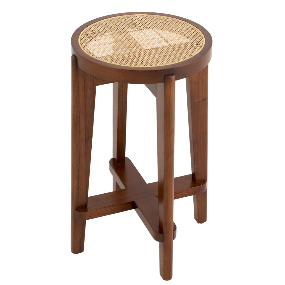 Dareau Wood & Cane Counter Stool