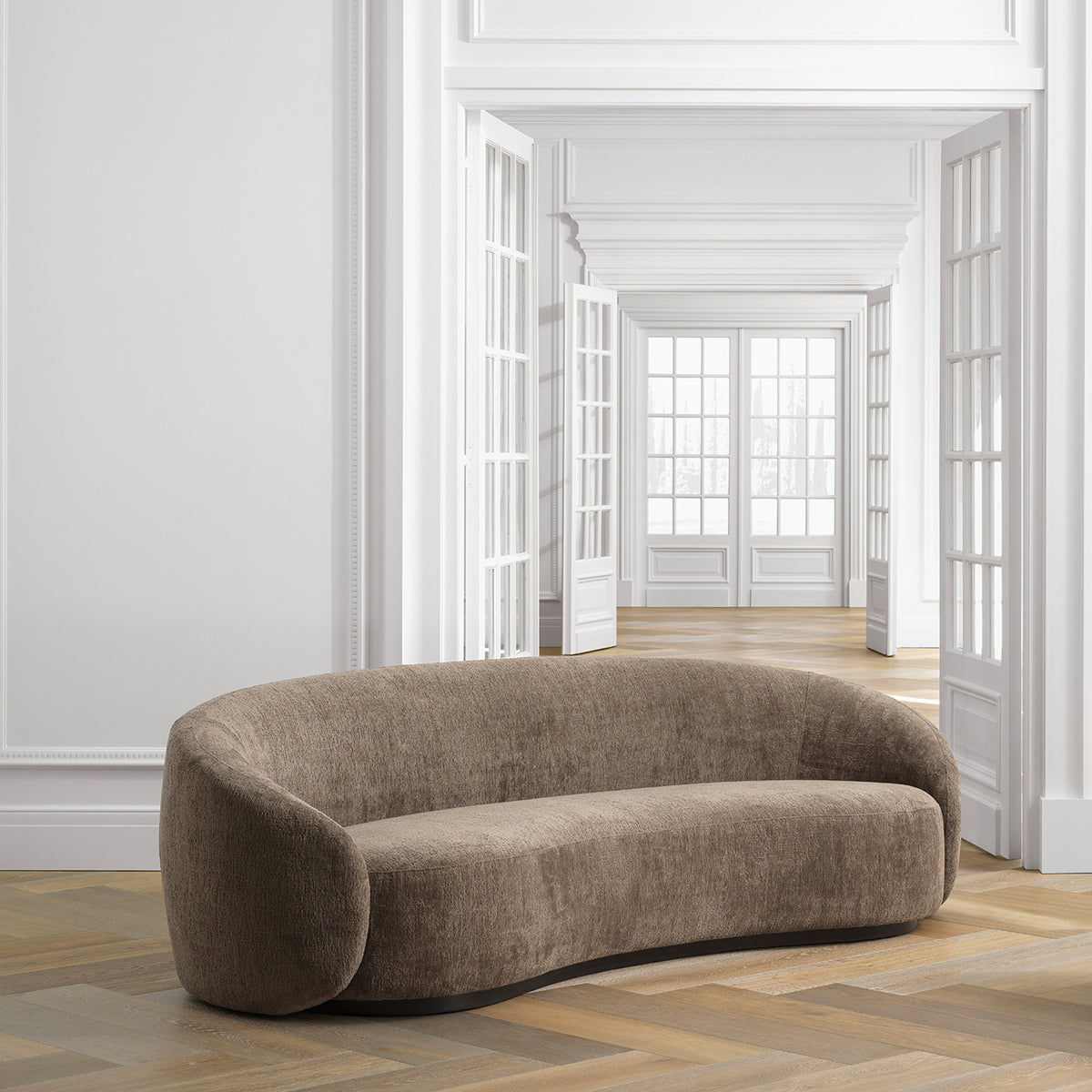 Amore Brown Chenille Sofa