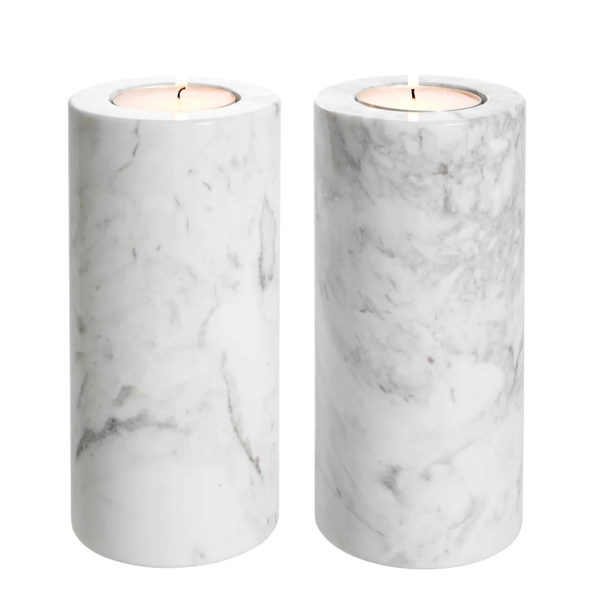 Large White Tobor Tealight Holders | Set of 2