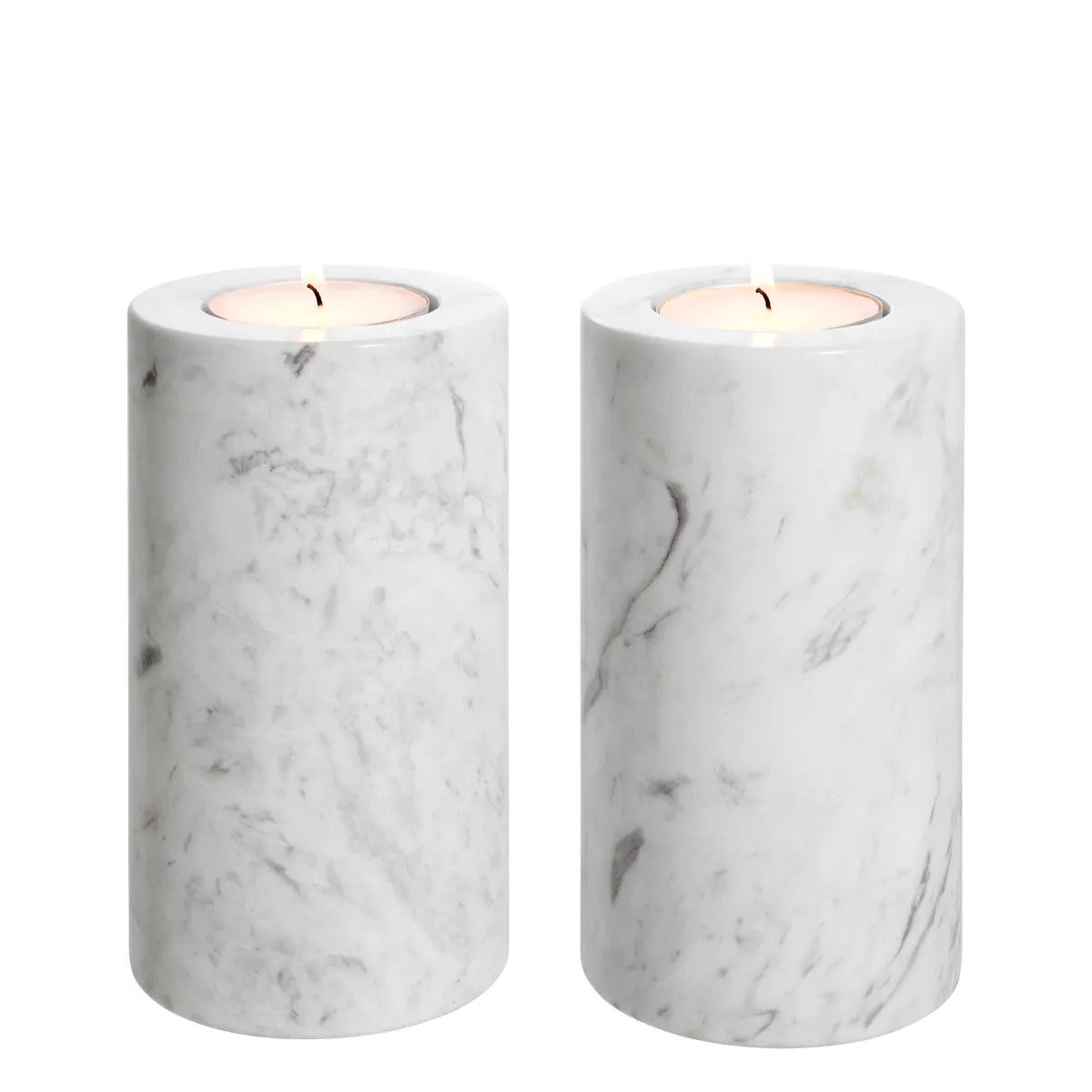 Medium White Tobor Tealight Holders | Set of 2