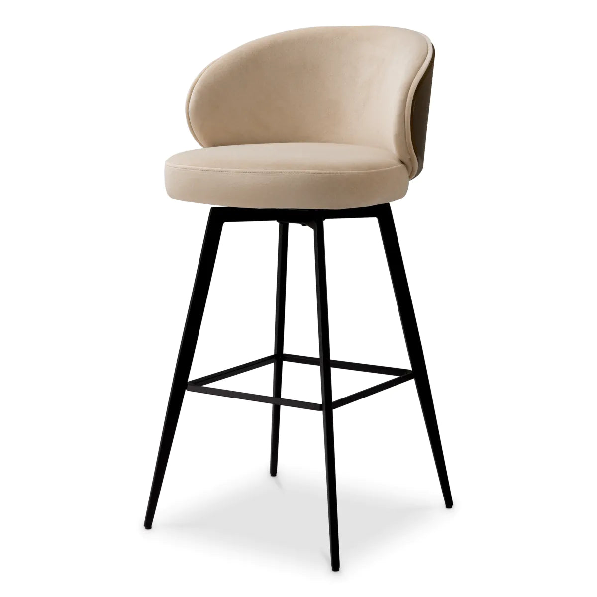 Camerota Bar Stool | Walnut & Beige