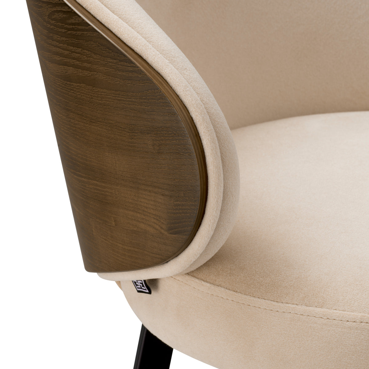 Camerota Bar Stool | Walnut & Beige