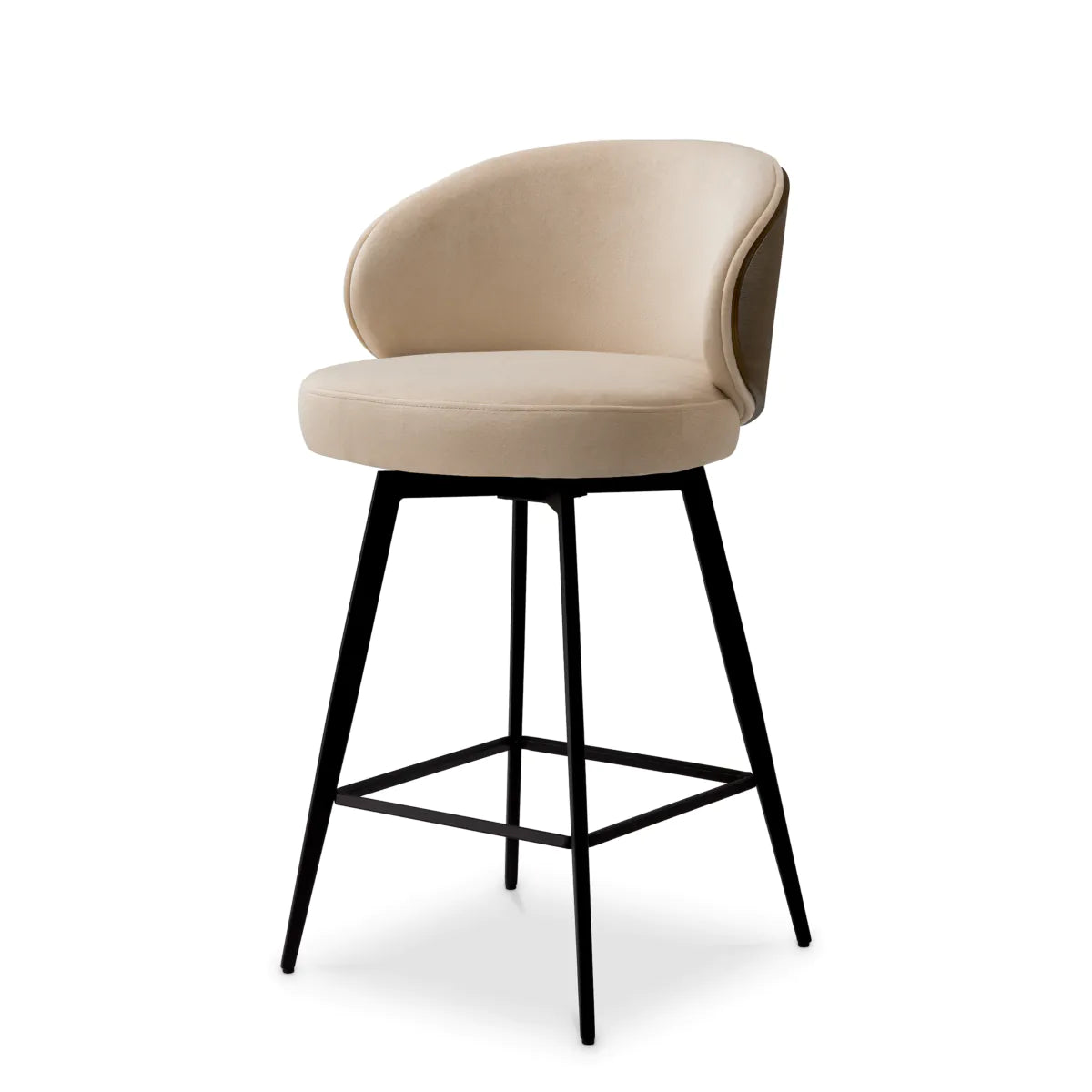 Camerota Counter Stool | Walnut & Beige