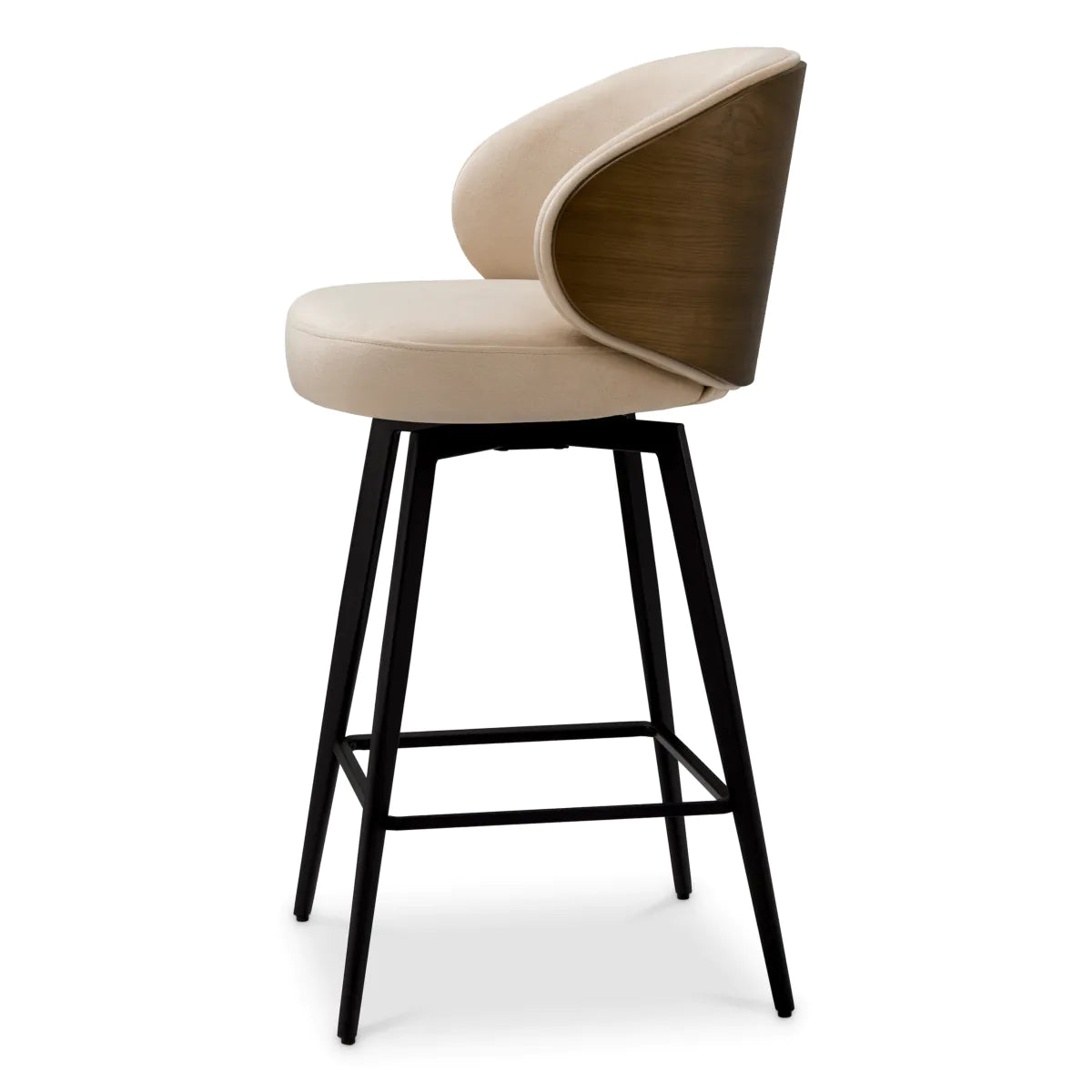 Camerota Counter Stool | Walnut & Beige