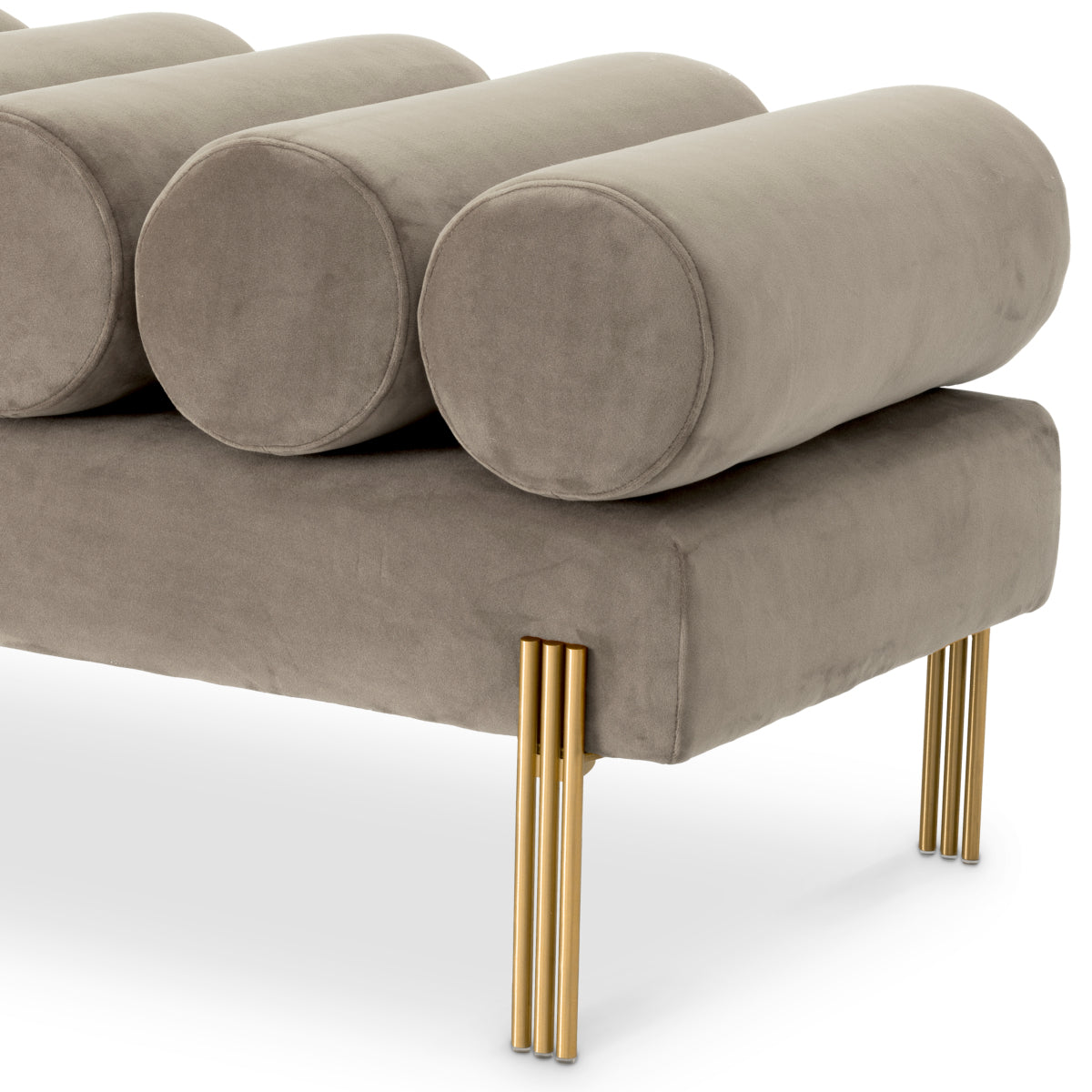 Oxley Bench | Light grey velvet