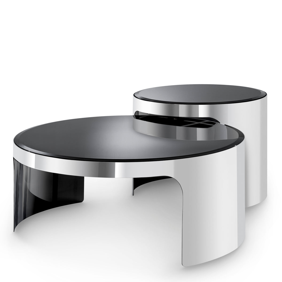 Piemonte Coffee Table set of 2 | Polished steel