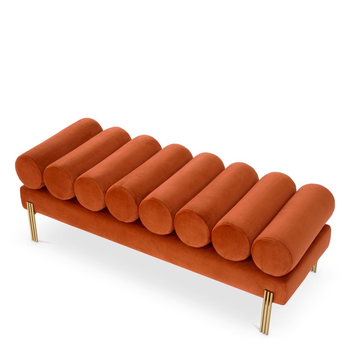 Oxley Bench | Savona orange velvet