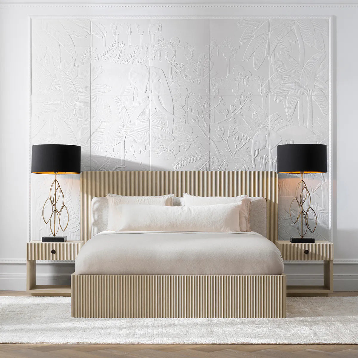 Dimitrios Fluted Oak Bed | Natural