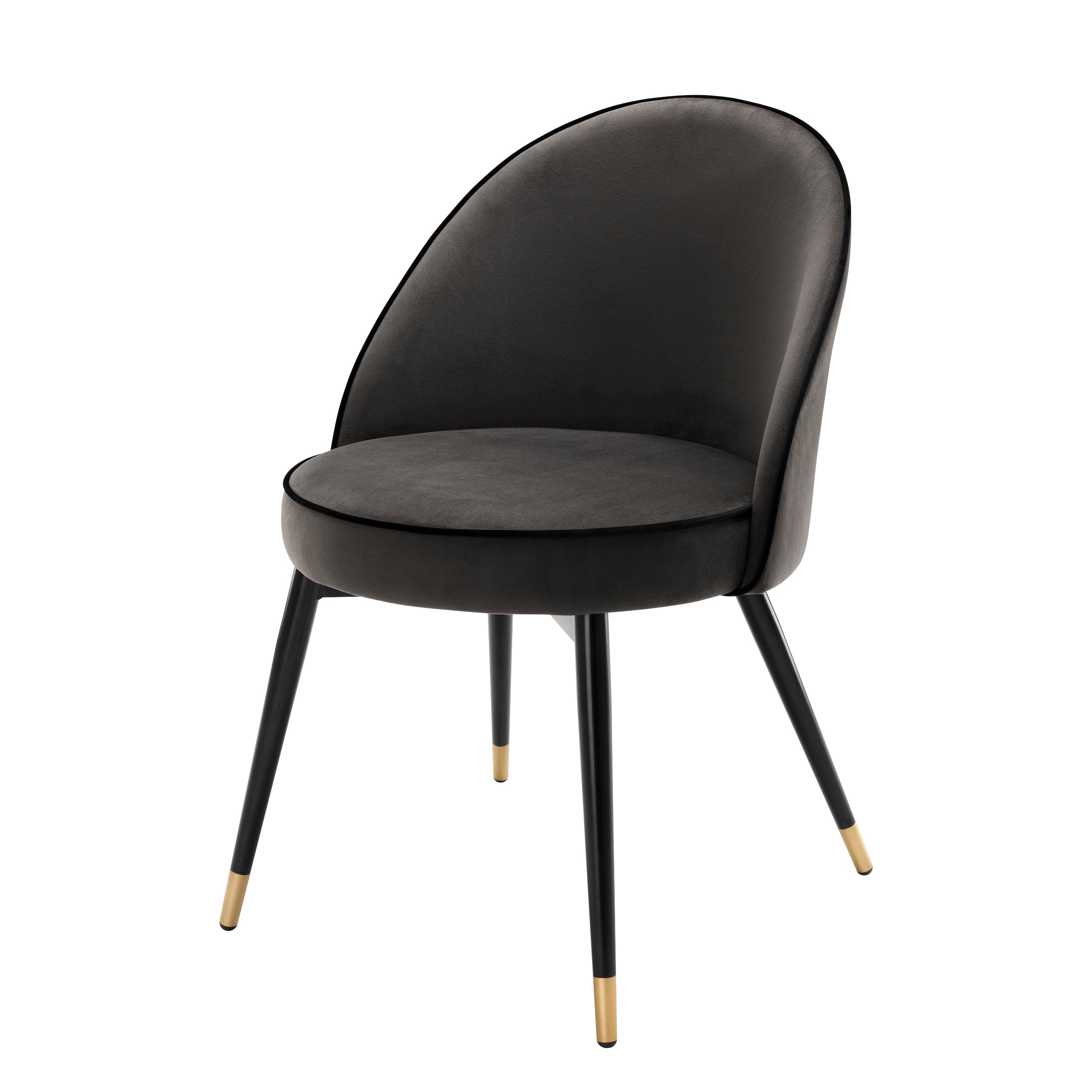 Cooper Dining Chair Pair | Roche Dark Grey Velvet