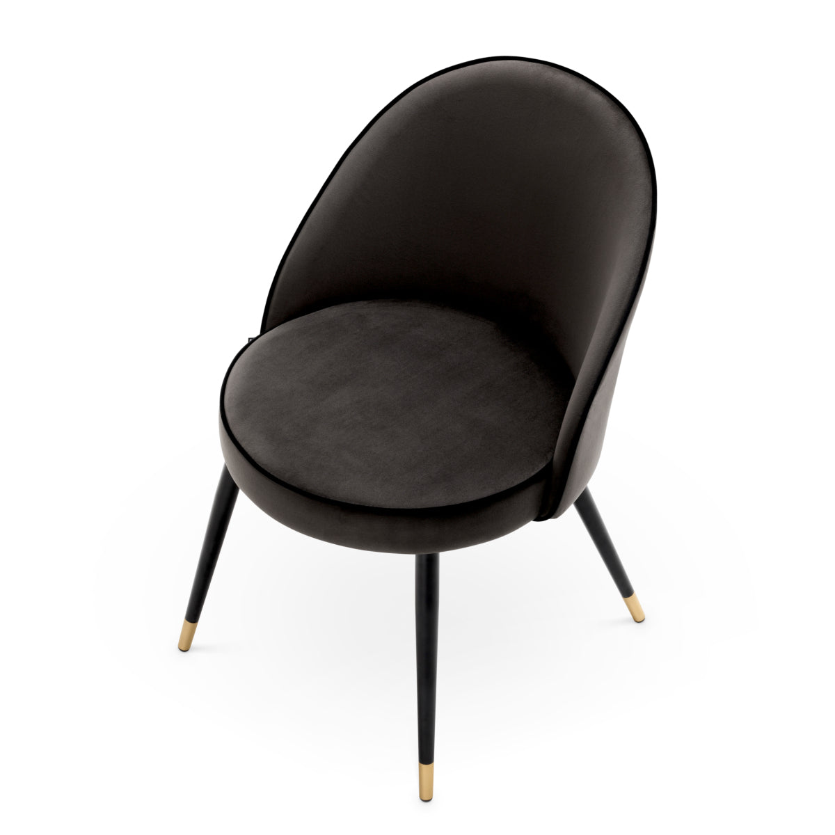 Cooper Dining Chair Pair | Roche Dark Grey Velvet