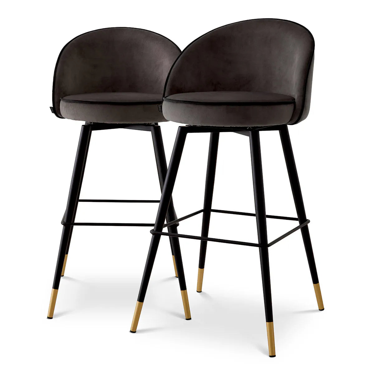 Cooper Bar Stool Pair | Roche dark grey