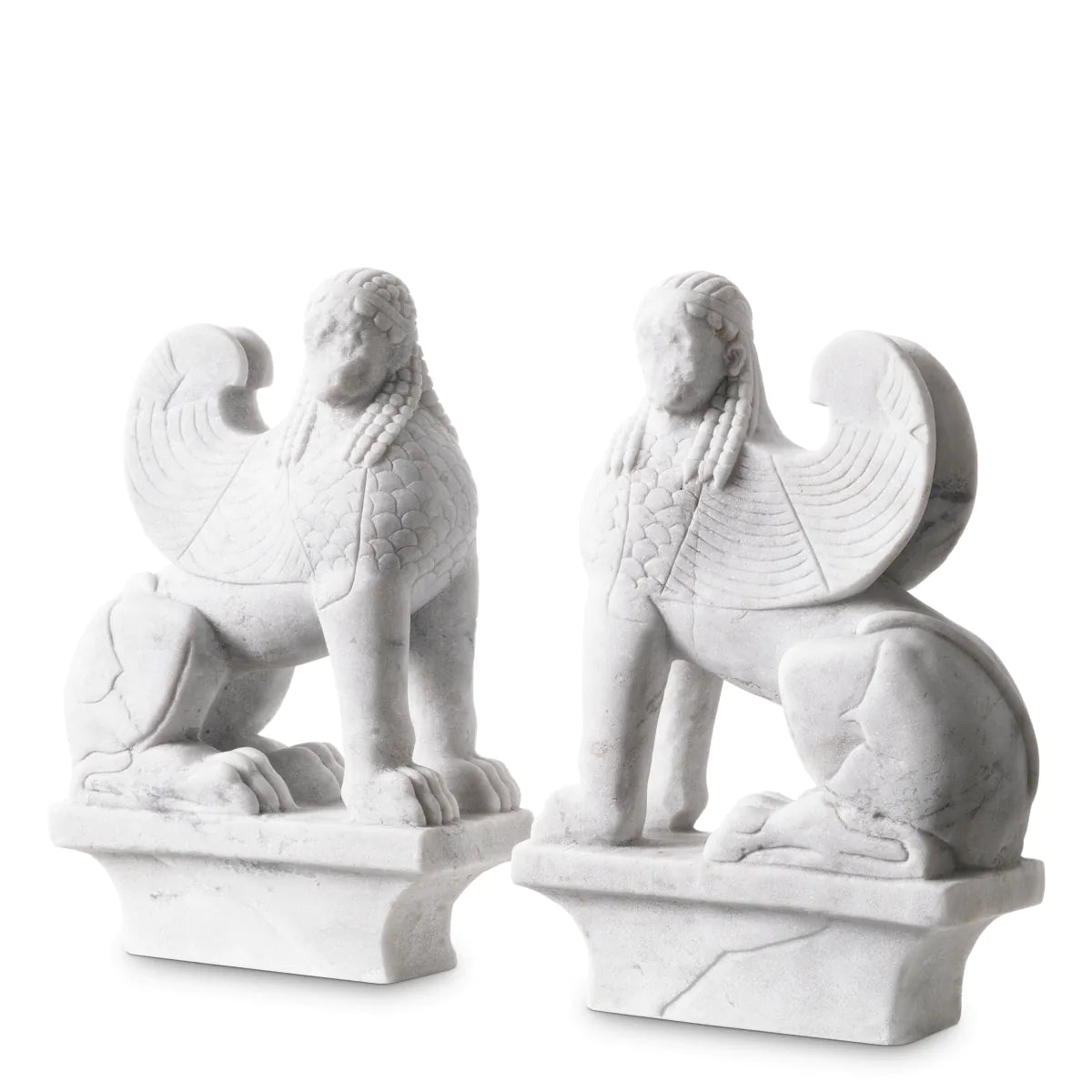 Sphinx Marble Sculptures | Set of 2