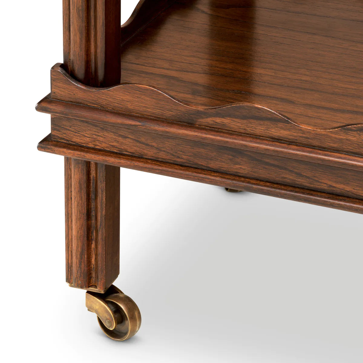Brown Scalloped Oak Trolly