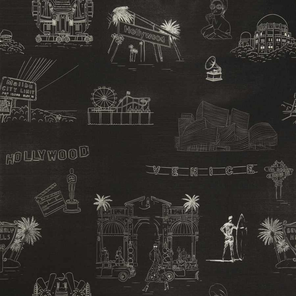 Los Angeles Toile de Jouy Wallpaper