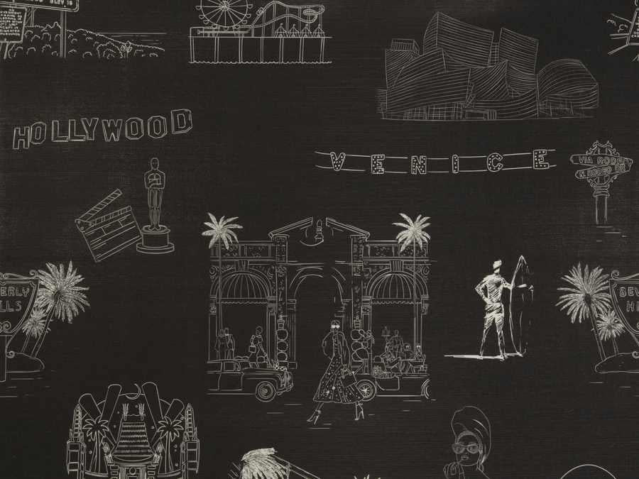 Los Angeles Toile de Jouy Wallpaper