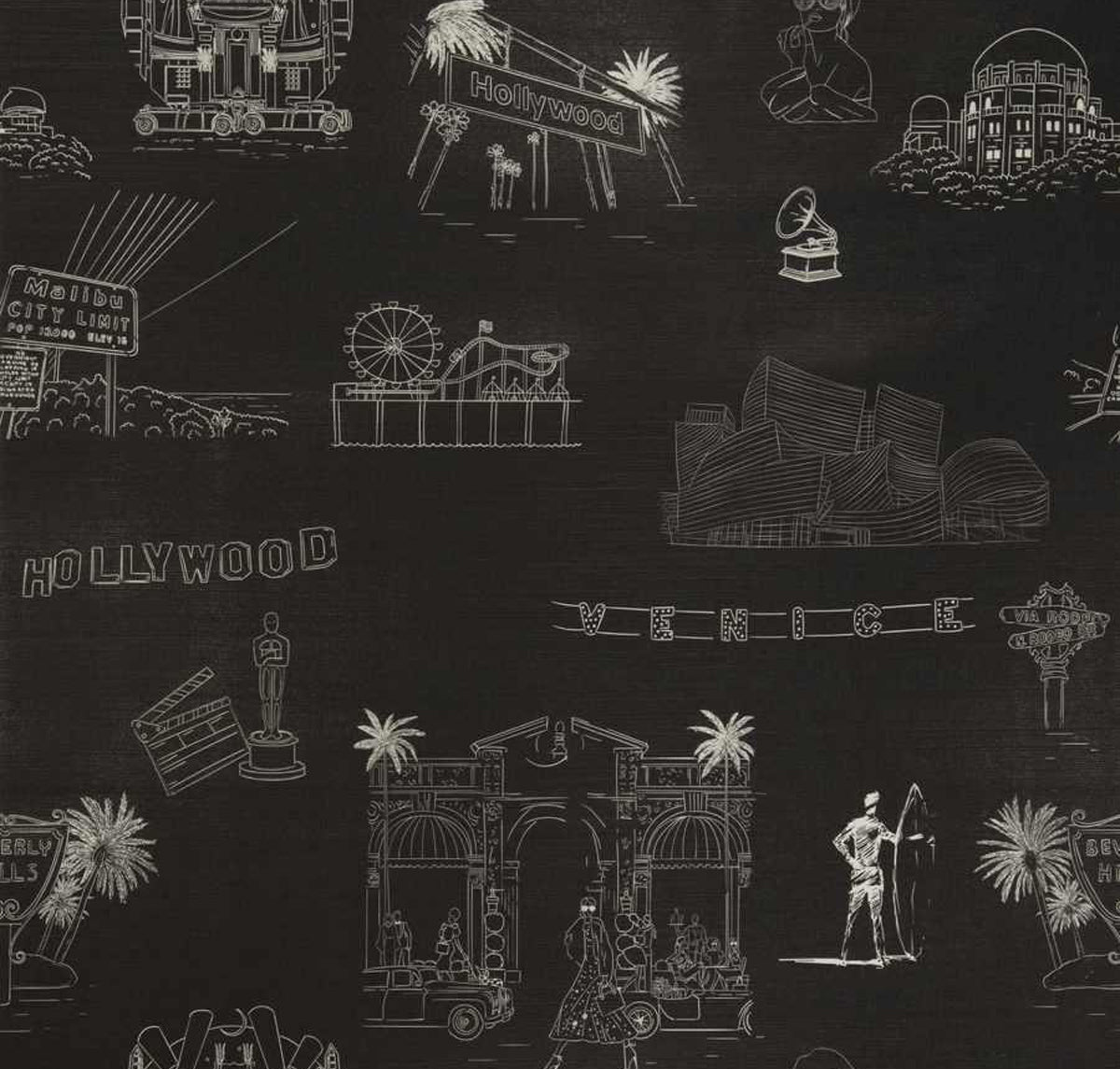 Los Angeles Toile de Jouy Wallpaper