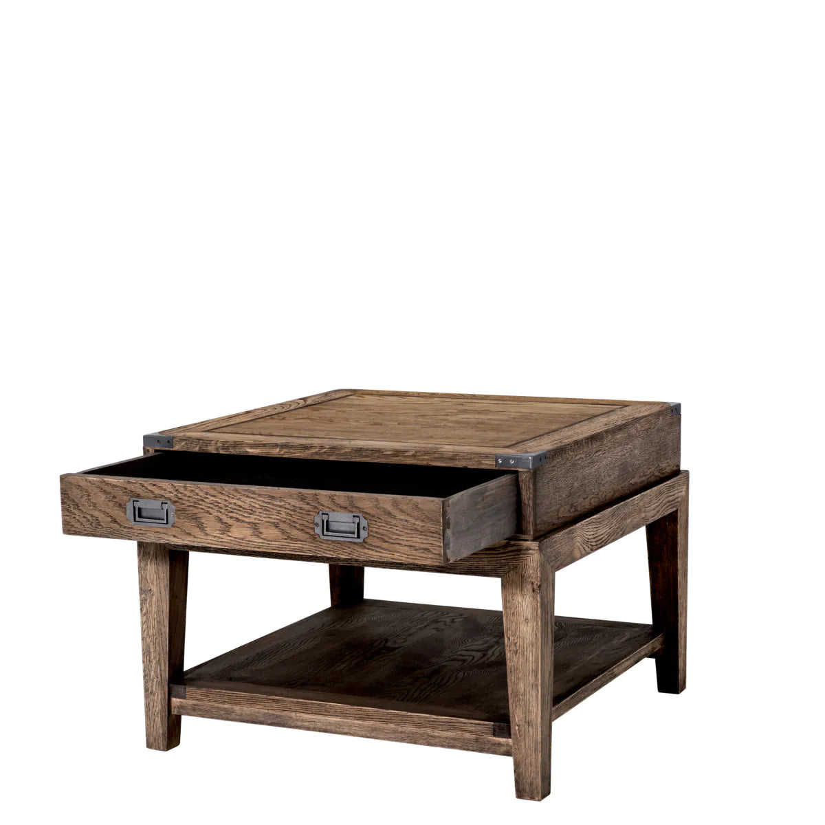 Military End Table | Smoked Oak