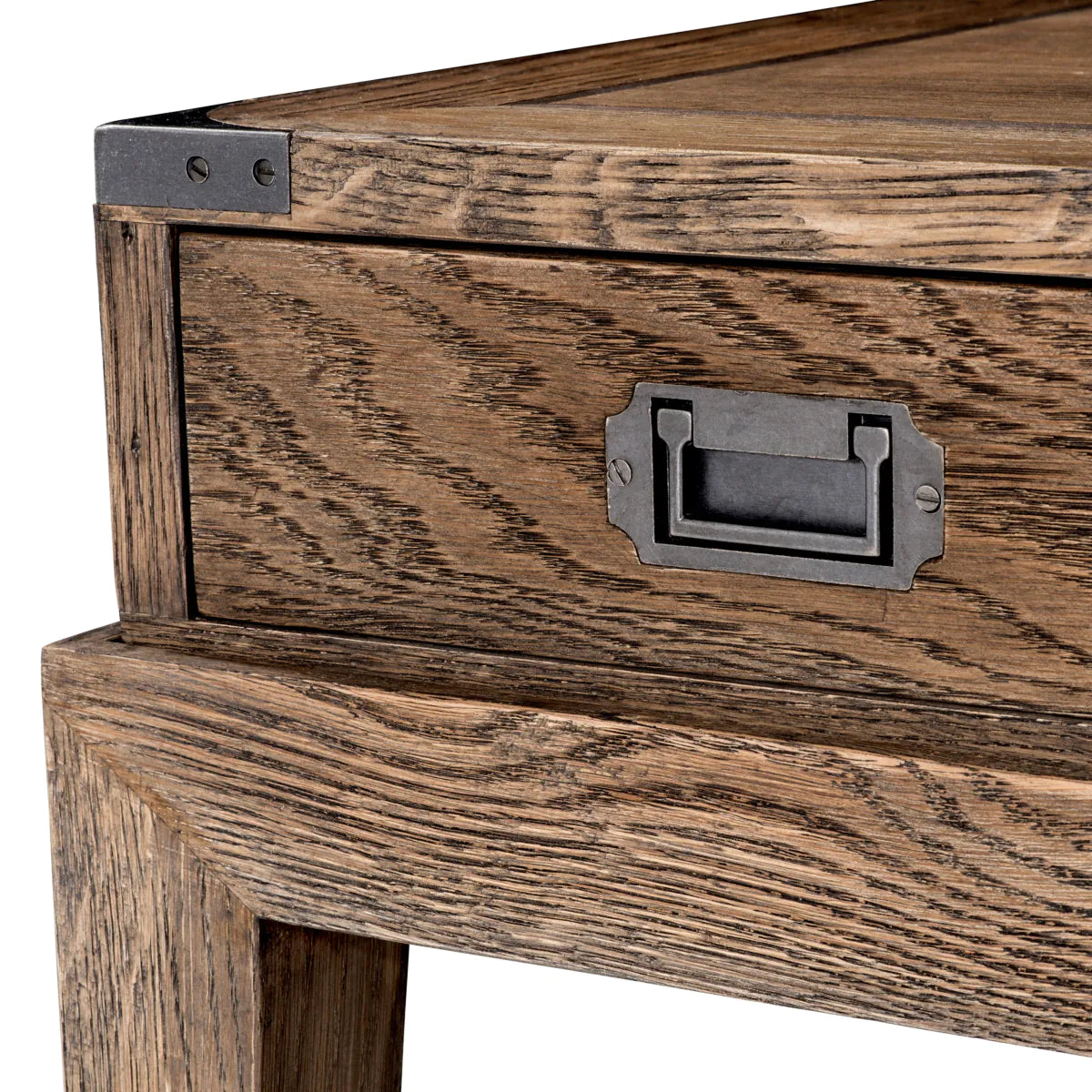 Military End Table | Smoked Oak