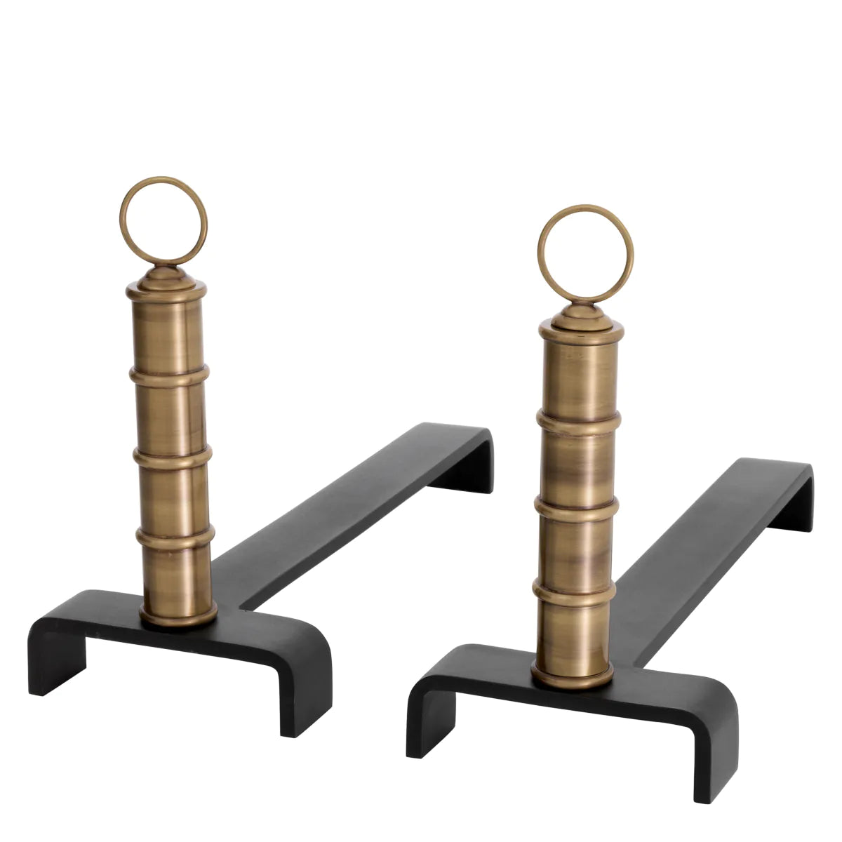 Brass Bamboo Andirons