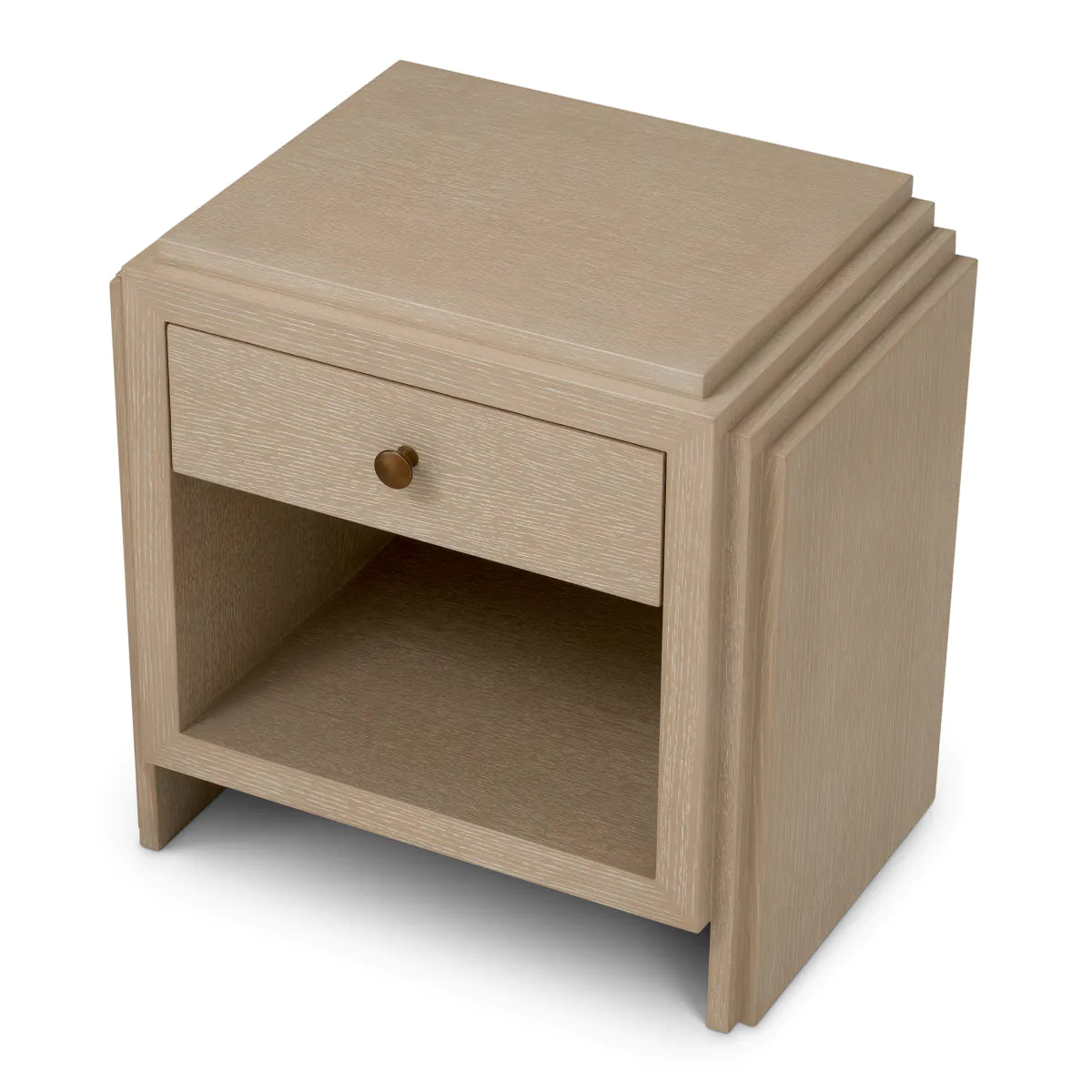 Art Deco Oak Nightstand | Washed Oak