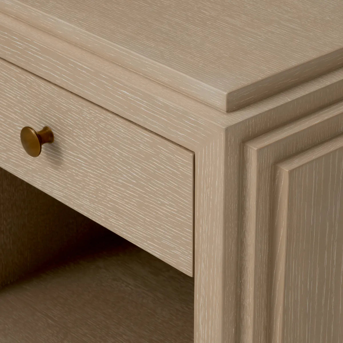 Art Deco Oak Nightstand | Washed Oak